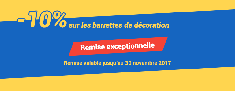 10% de remise exceptionnelle sur les barrettes de décorations